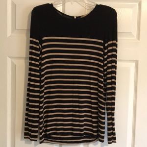 Black and light tan striped long sleeve shirt